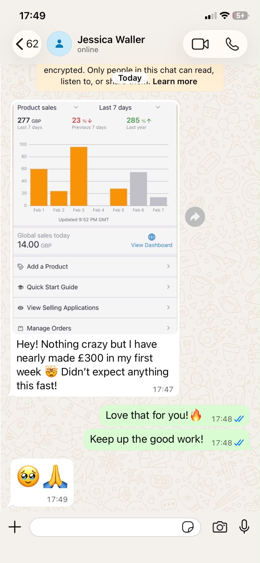 Nearly 300 in her first week