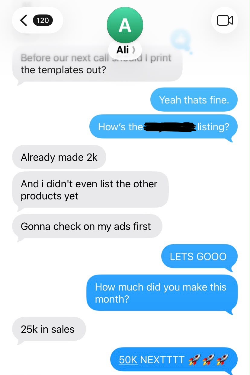 25k in sales, 2k from one listing